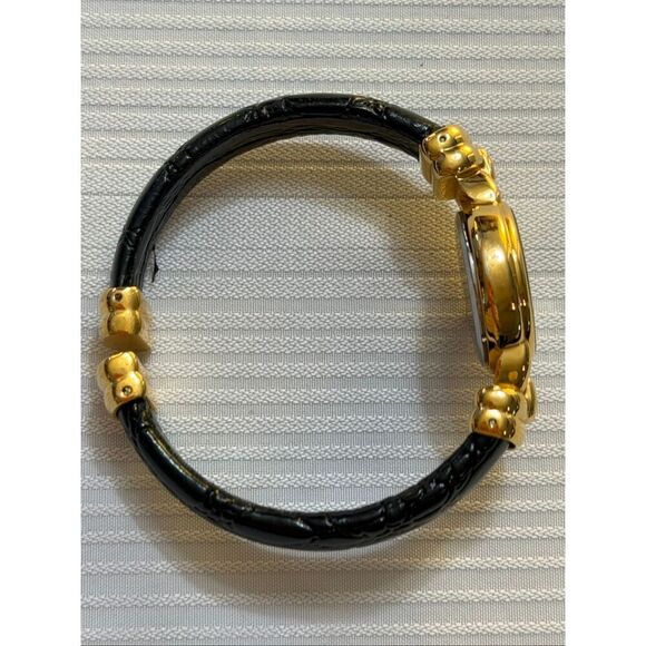 LADIES BLACK HILLS GOLD QUARTZ WRIST WATCH 12K GOLD LEAVES Needs Battery main image 6